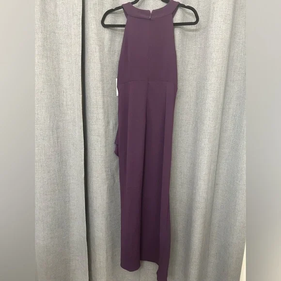 Women's Long Crepe Dress with Embellished Halter Neckline Size 8P - Picture 5 of 9